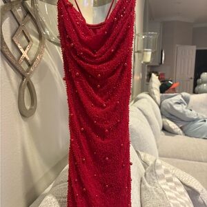 Lucy in the Sky Red Beaded Dress